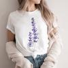 Women Tshirt Cartoon Purple Flower Floral 2025 Summer Spring T Shirt Female Clothes Graphic 90S Aesthetic Kawaii Tee Tops Lady