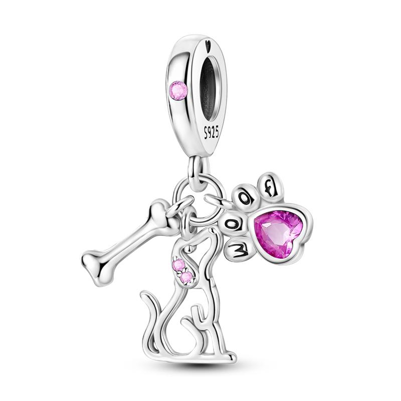 Fit Original Charms Pink Seriescopper Perfume Charm Pendent Dangle Bead Bracelet Necklace Diy Women Jewelry Gift