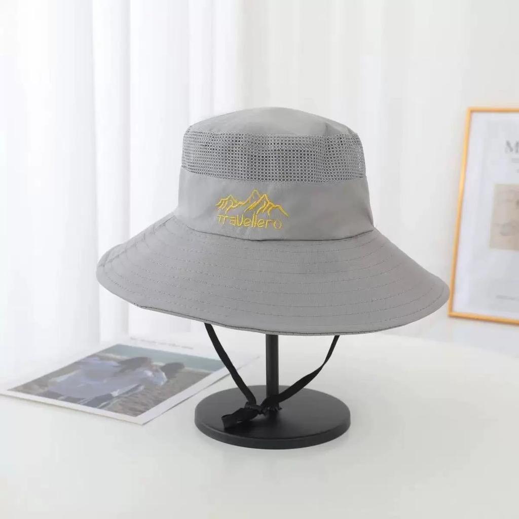 Sunscreen bucket hat men's big head circumference hat men's summer outdoor climbing sun hat climbing hat cowboy hat new