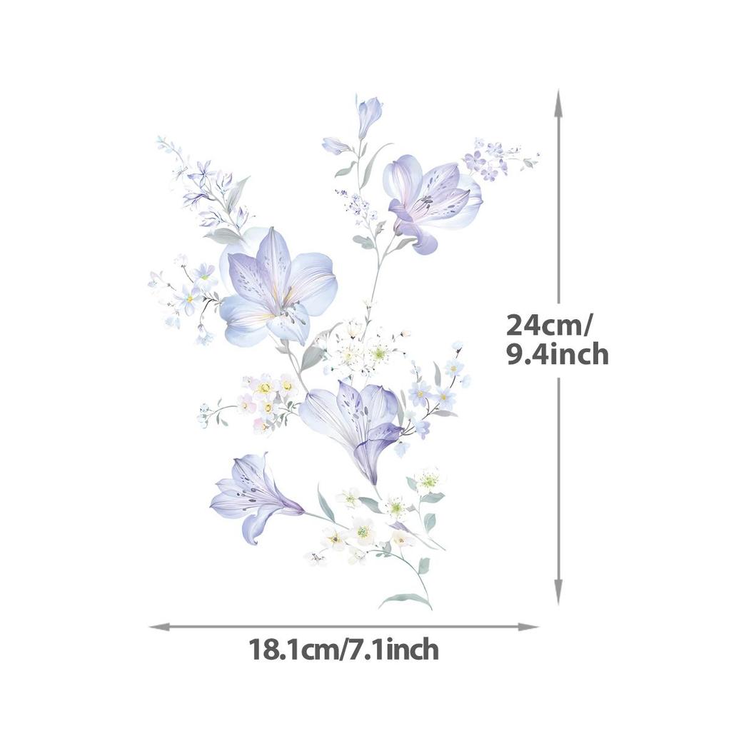 Vivid Flowers Iron On Transfer Stickers Print On T-Shirt Dresses Heat Press Appliqued Diy Cartoon Flowers Patches Beautiful