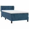3127647 vidaXL Lit à sommier tapissier avec matelas Bleu foncé 90x190 cm