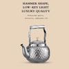 Large Capacity Hammered Nonrust Steel Kettles Durable Construction Ergonomic Grip Boiling Water Pot Home Use