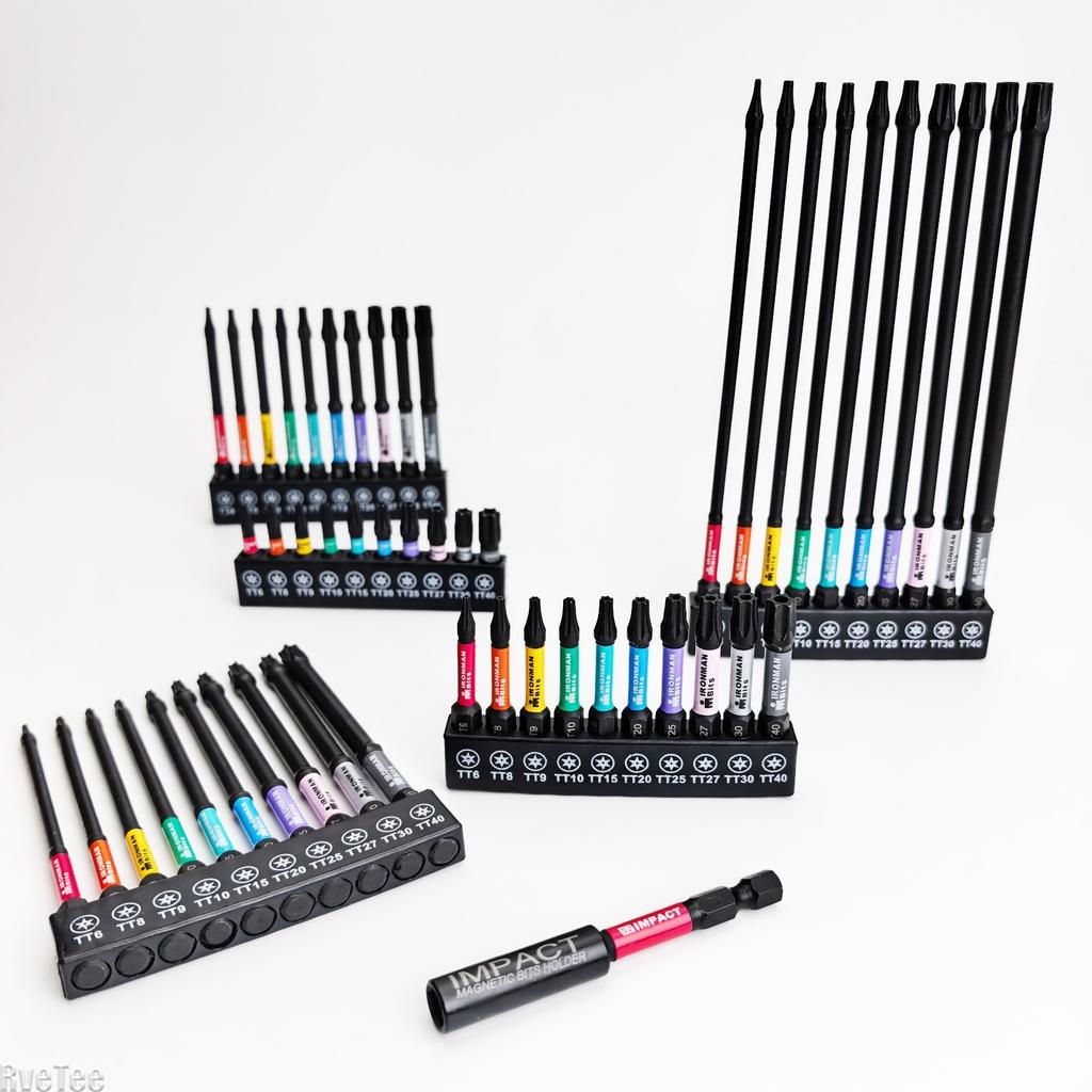 Torx Impact Tough Magnetic Screwdriver Bit S2 Steel Steel Long Extension Driver Drill Bits Hex Shank Batch Head with Base Holder