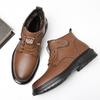 Winter Martin boots genuine leather trend velvet thermal tooling boots retro casual leather boots men's British