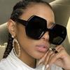 Oversized Hexagon Sunglasses Women Men Trendy Luxury Designer Sun Glasses Vintage Punk Sexy Big Frame Shades
