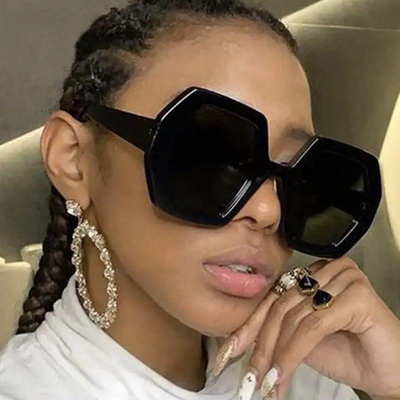 Oversized Hexagon Sunglasses Women Men Trendy Luxury Designer Sun Glasses Vintage Punk Sexy Big Frame Shades