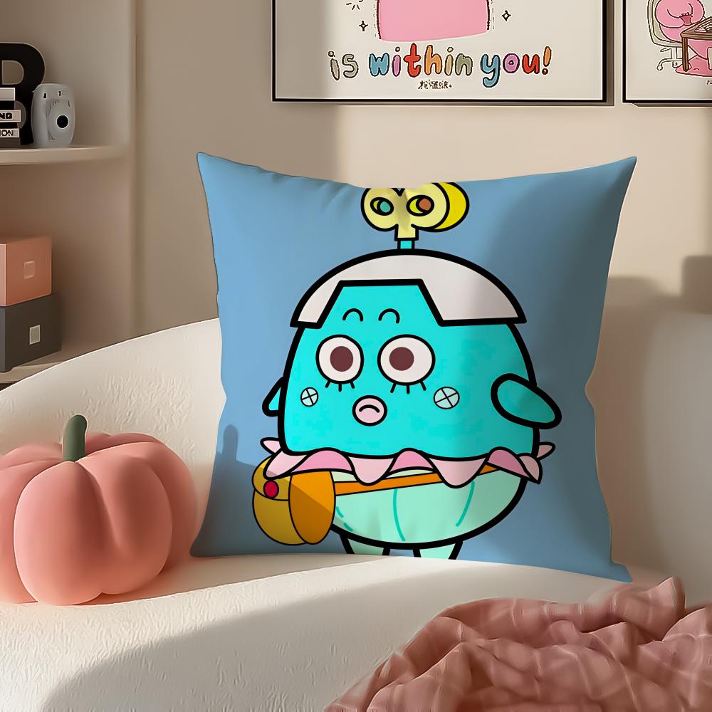 Funny Cartoon HHAPPY FATHER HAPPY SON Cushion Cover Pillowcase Short Plush Invisible Zipper Room Sofa Cushion Cover