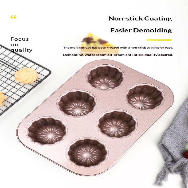 Stampi per Canelé in Acciaio al Carbonio per Uso Domestico Antiaderenti Monoporzione Stampo per Muffin Stampini per Cupcake Resistenti al Calore Dolci Francesi