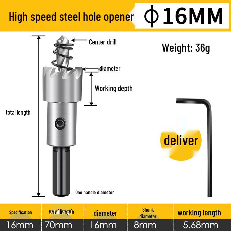 Høyhastighets hullbor i rustfritt stål for metall og aluminium