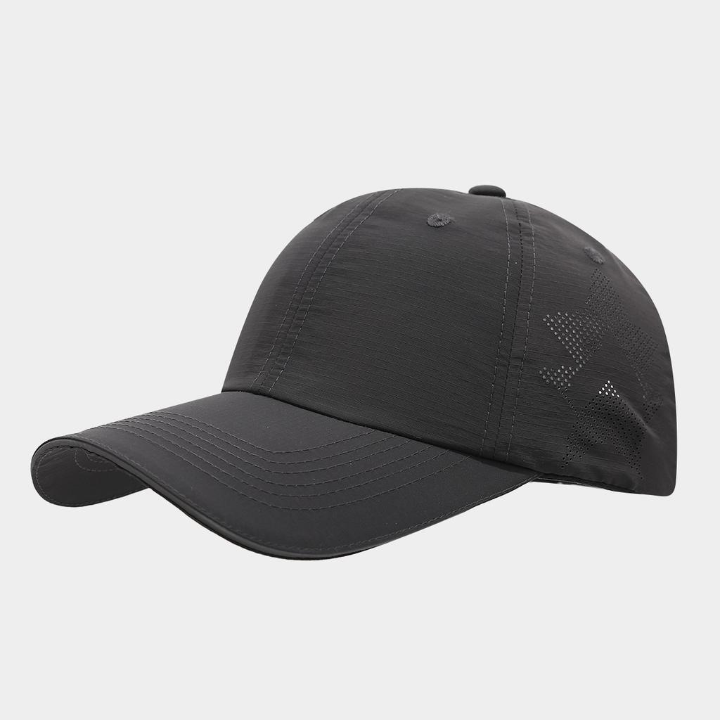 Spring and summer new nylon quick-drying sunshade cap men's and women's fashion breathable mesh sun hat solid color baseball cap