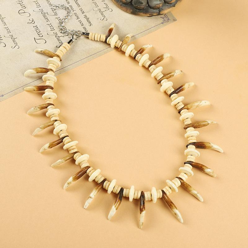 

Дизайн як кость собачий зуб ключичная цепочка мужская и женская личность ретро этнический ветер волчий зуб шейная цепочка преувеличенное ожерелье