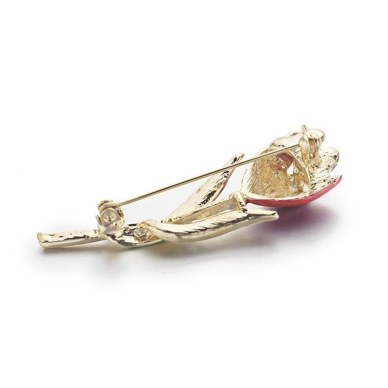 Temperament Tulip Rhinestone Brooch Flower Crystal Clothing Jewelry Accessories Jewelry Brooch Gift Wedding Pin