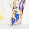 Fashionable Mini High Top Shoes Key Ring Stunning Rhinestone Decoration For Keys