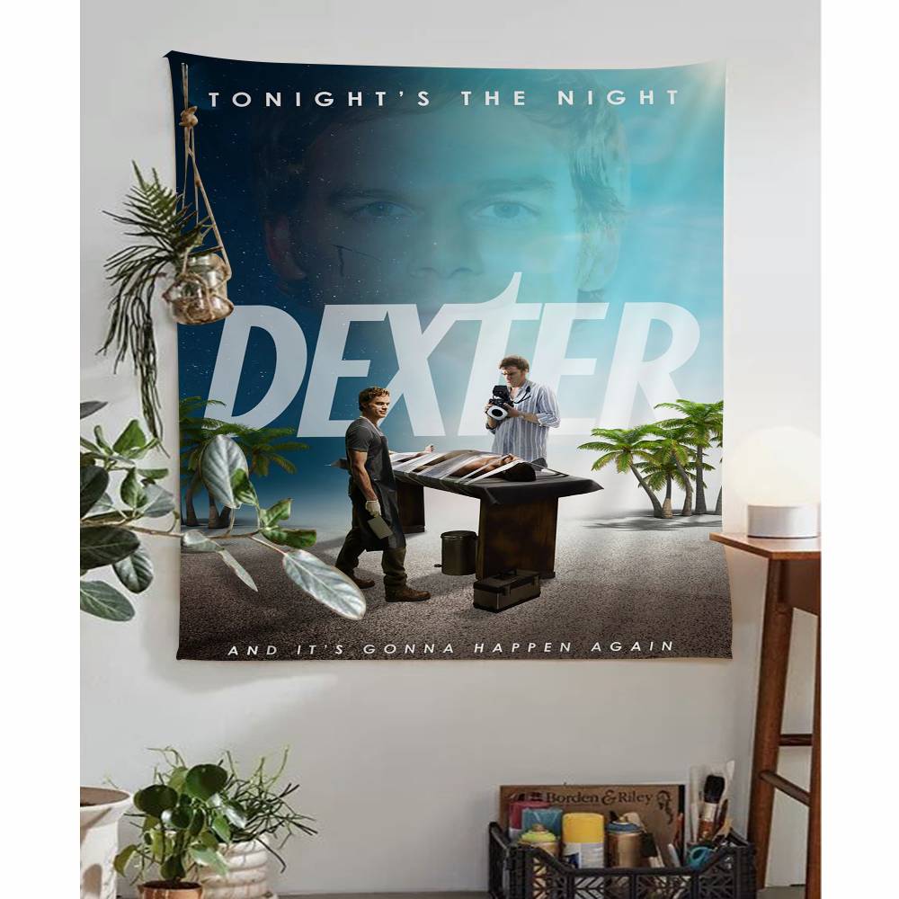 DDexter Michael CHall Classic TV Cartoon Tapestry Art Science Fiction Room Home Decor Wall Hanging Sheets