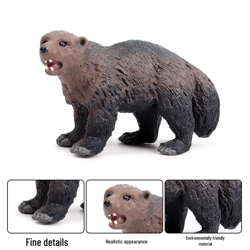 Realistic Wildlife Model Toys: Anteater, Badger, Beaver, Fox, Mink - Plastic Figurines for Children.