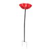 Handmade Metal Flower Garden Bird Bath with Stake Bird Feeder Water Station Outdoor Decor for Birds Bees Easy Install