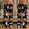 Men's Funny Halloween Print Pajama Pants with Pockets, Quirky Sleep Pants for Home