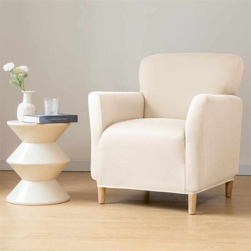 1PC Water Repellent Tub Sofa Cover Solid Color Club Chair Slipcover Elastic Single Armchair Slipcover Home Bar Counter Office