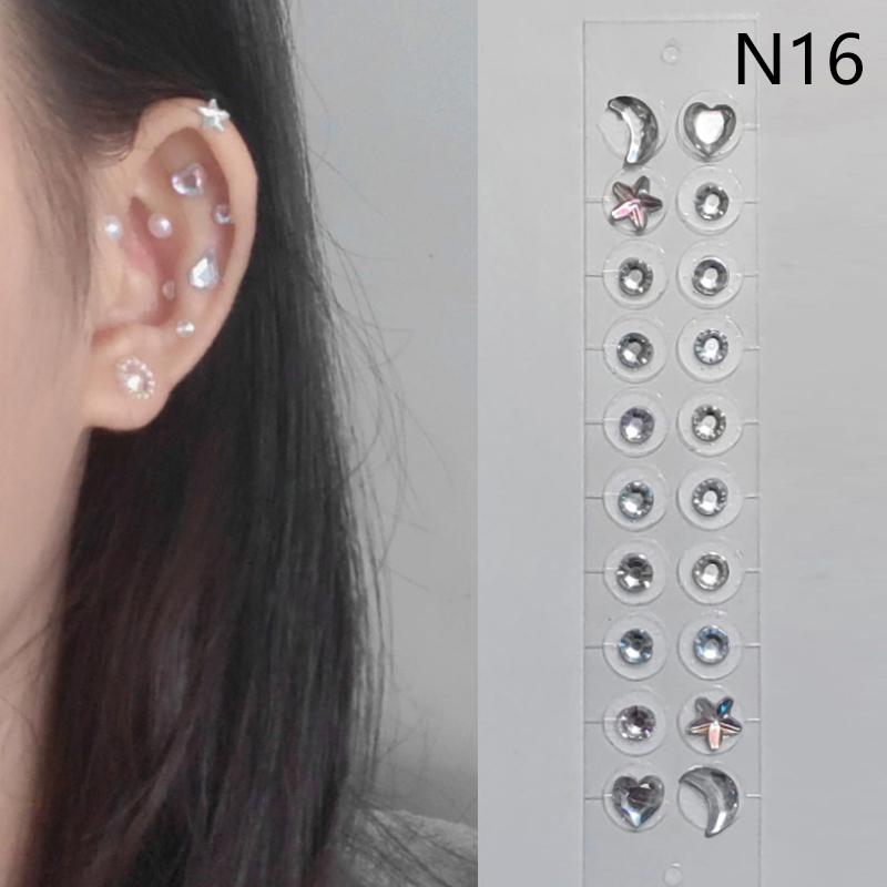 20 Patches Heart Butterfly Bow  Ear Point Stickers Ear Pressure Stick Acupuncture Magnetic Beads Auricular Ear Sticker