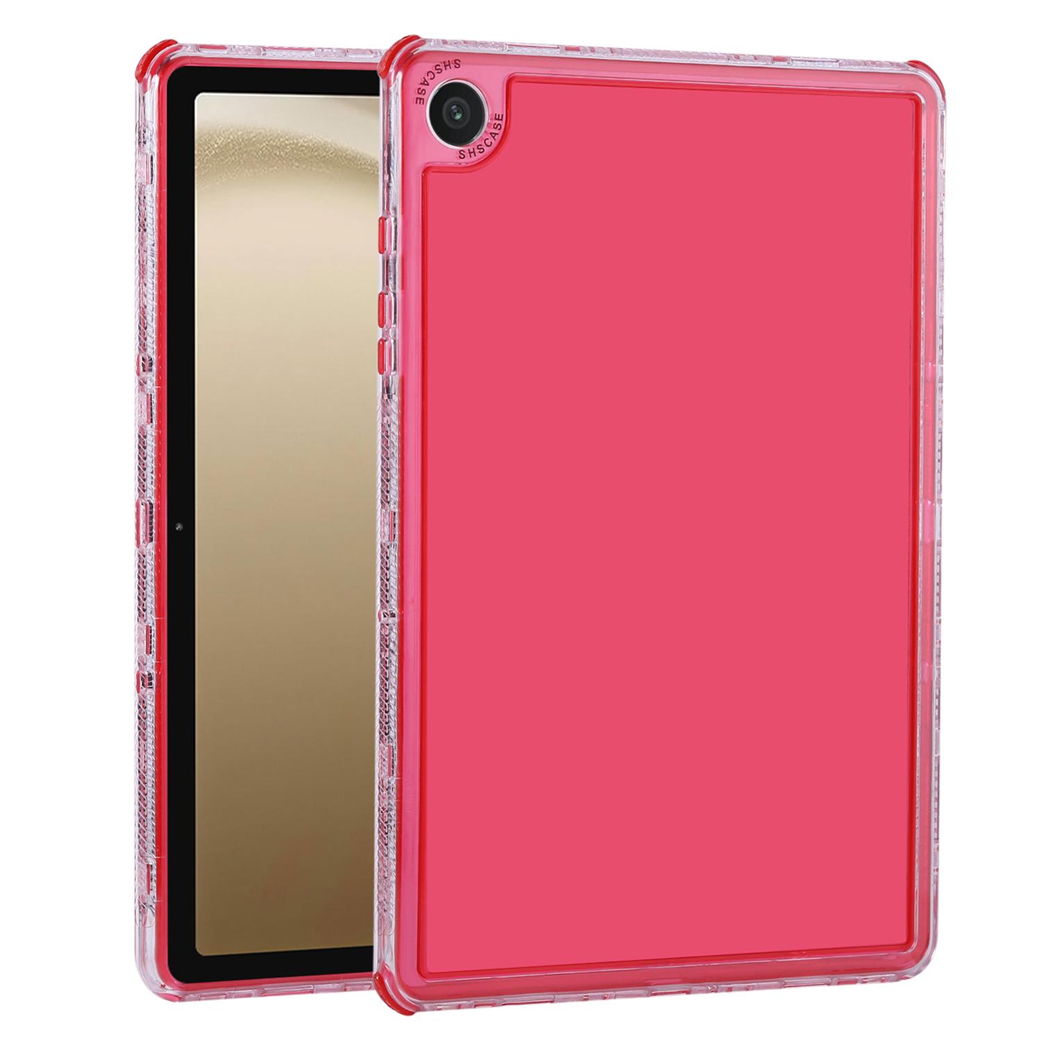 

For Samsung Galaxy Tab A9 Clear Case 3 in 1 PC+TPU Shockproof Tablet Cover Red