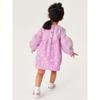 Girl Purple Little Daisy Long Sleeves Dress Baby Pure Cotton Spring and Autumn Clothing Children Toddler Mid Length Long Length Sweatshirt Skirt