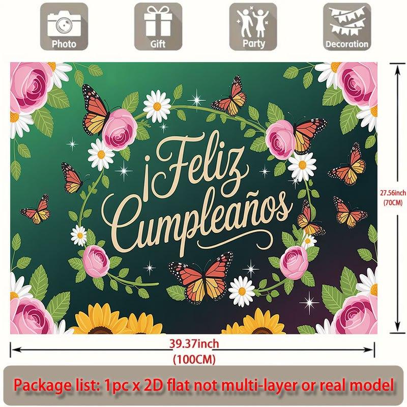 Party Backdrop Floral Butterfly Flat Motif Events Wedding Coming Ceremony Four Photo Booth Background Front Door Decor