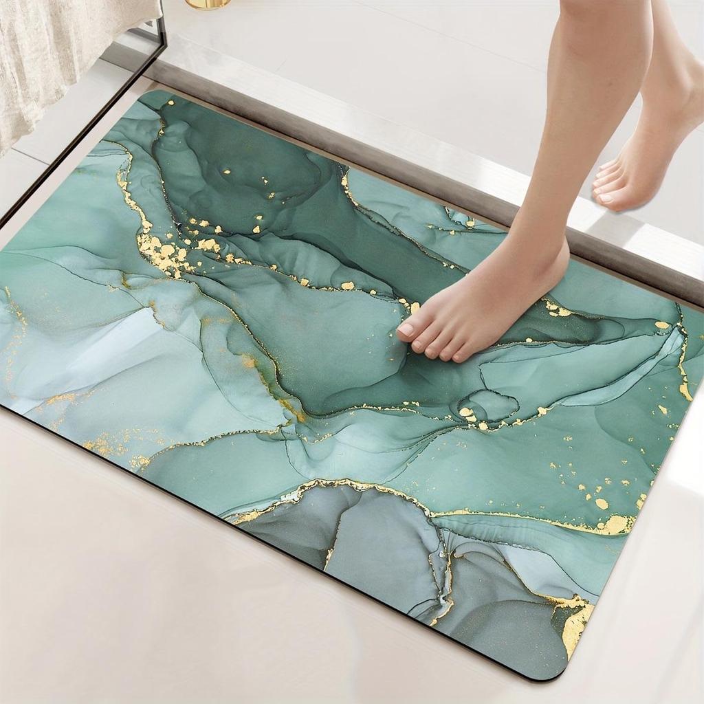 Tappetino per Pavimento Antiscivolo e Assorbente in Fango Diatomaceo e Marmo, Stile Nordico, per Bagno