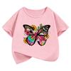 Y2k Butterfly Design T-Shirt Printed T Shirt Girls' Manga Short Sleeve Tops T-Shirts Cute Boys Kids Clothing Summer Spring