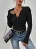 Front-buttoned Ribbed Knit Sweater, Elegant Long-sleeved Slim-fit Cardigan