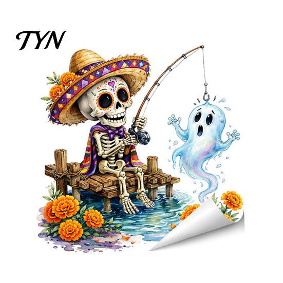 Creative Holiday Gift Ideas Halloween Window Stickers, Cartoon Ghost Black Cat Pumpkin Static Glass Flexible Cuttable Ornaments Waterproof Decals for