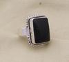 Solid 925 Sterling Silver Black Onyx Rectangle Gemstone Ring Handmade Boho Designer Ring Statement Ring Jewelry