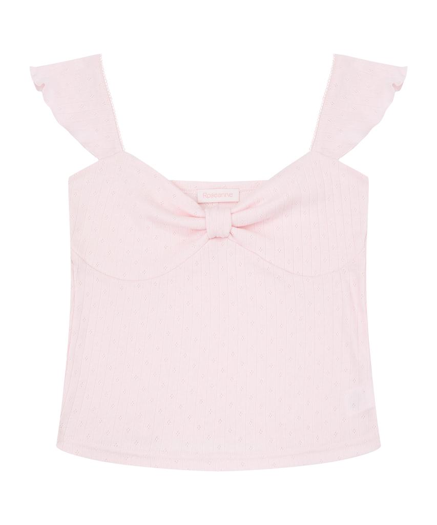 Lojanneu Sugar Cake Ribbon Top (Powder Pink)