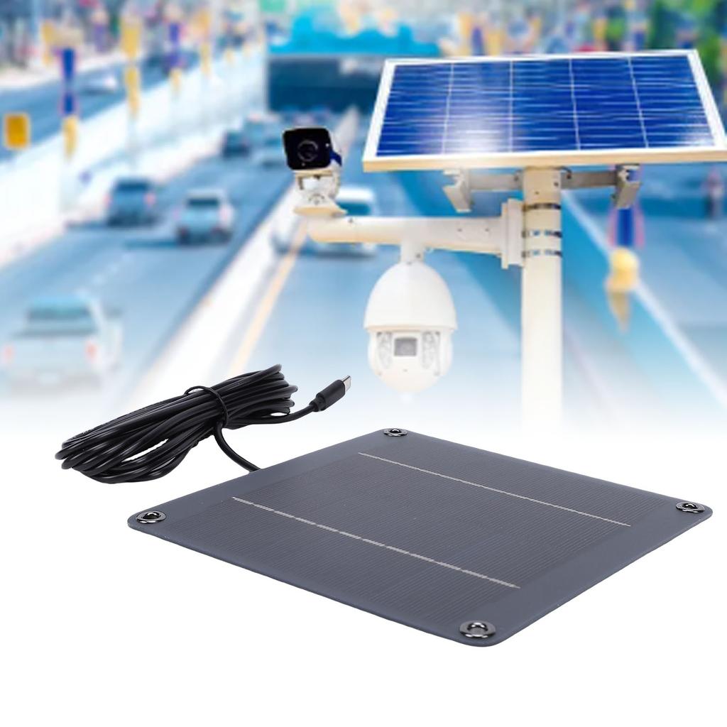 4W 12V Solar Panel Waterproofing Efficient Monocrystalline Type C Solar Panel   for Garden Lamps Security Cameras