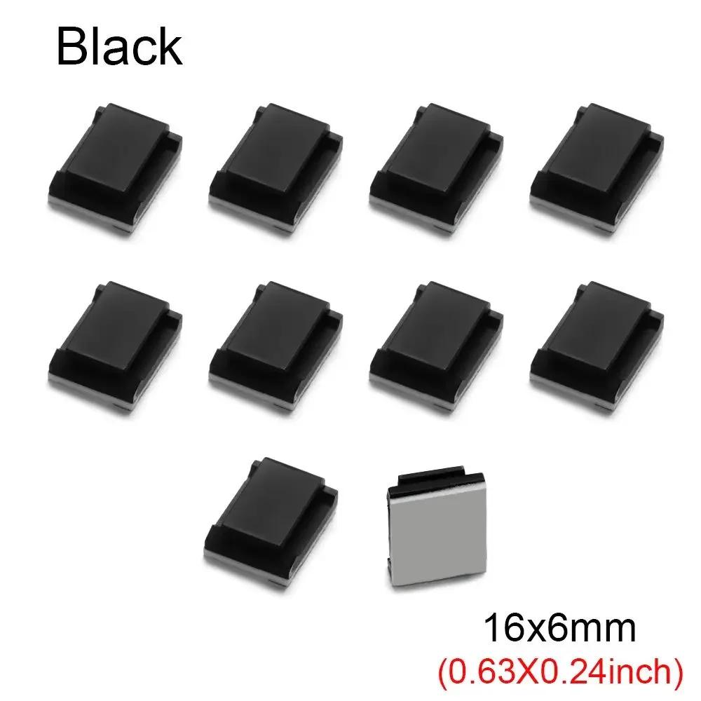 10Pcs Fixing Clip Table Desk Storage Cord Management Cable Clamp Wire Tie Self-adhesive Cable Clips