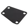 Electric Guitar Neckplate Trapezoidal Metal Neck Plate with Screw for Replacement Black