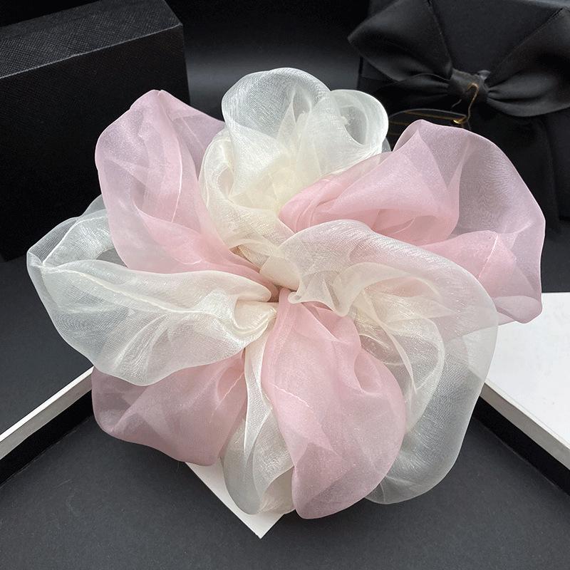 Korean Sweet Girly Mesh Scrunchie - Fluffy Summer Hair Tie for Women