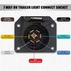 7 Way Trailer Plug, 7 Pin Trailer Connector Socket With Dust-Proof Spring Cover - 7-Way RV Trailer Wiring Harness For Truck, Trailer, RV - Waterproof