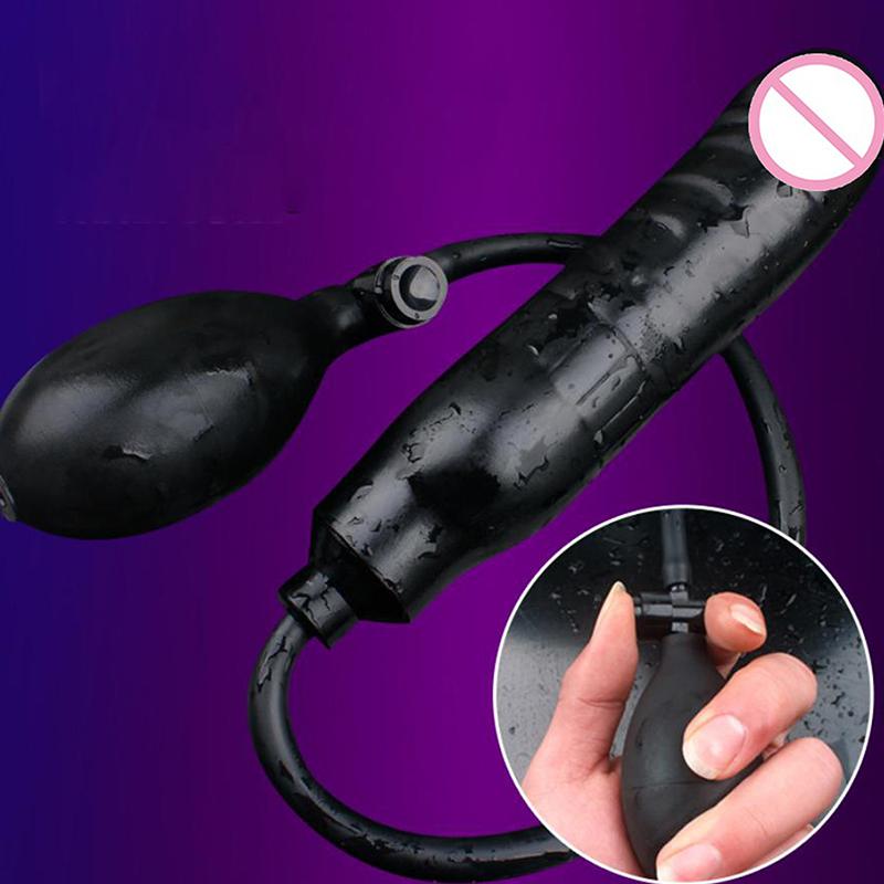 Adult G Spot Expansion Stimulator Inflatable Anal Butt Plug Dilator Big Dildo Insertion Sex Toy Male Prostate Massager