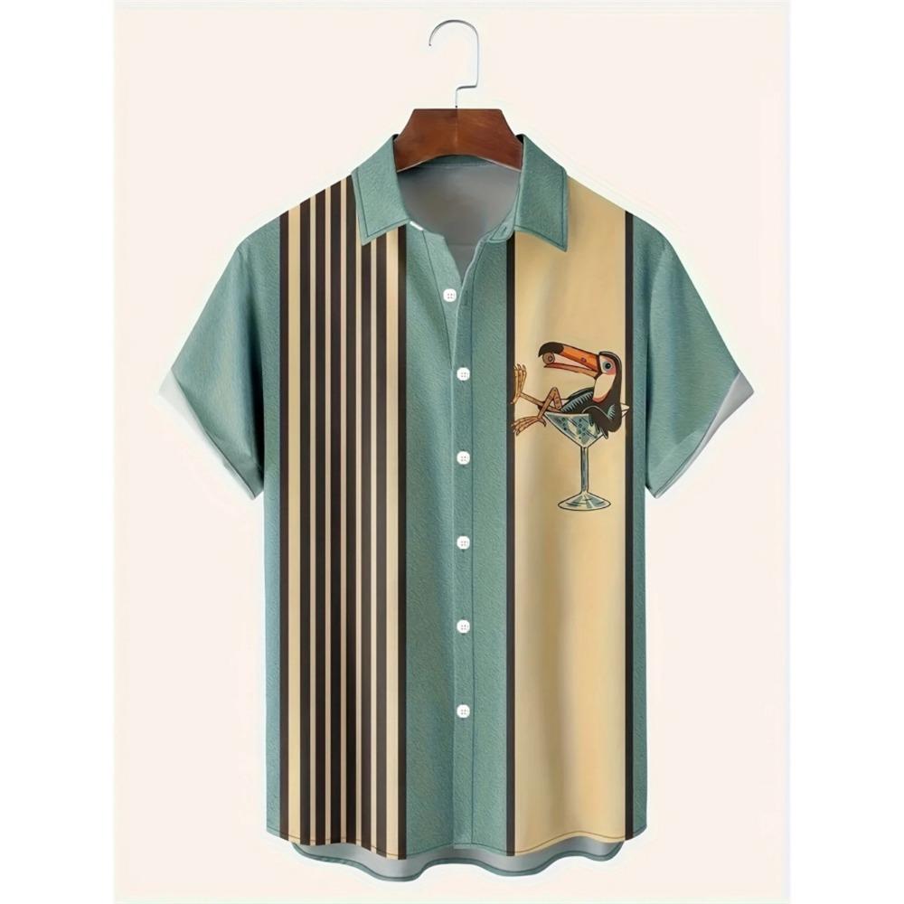 Simple Men's Shirt 3D Printed Retro Fashion Topshort Sleeve Beach Sweatshirt Street Hawaii Short Sleeved Shirt Men's Clothing