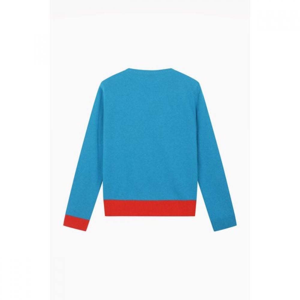 Benetton Wool Knit Block Sleeve Bakpf9561