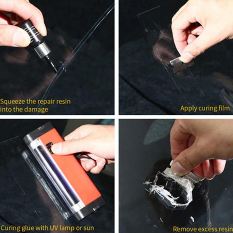 Auto Windschutzscheibe Glas Reparatur Risse Klebstoff Schnelle Reparatur Flüssigkeit Auto Fenster Reparatur-Set Glas Härtungskleber Autoglas Reparaturkleber