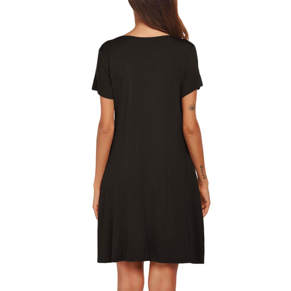 Short Sleeved Pajamas V-neck Soft And Comfortable Button Folding Pajamas Home Clothes Short Pajamas Dress