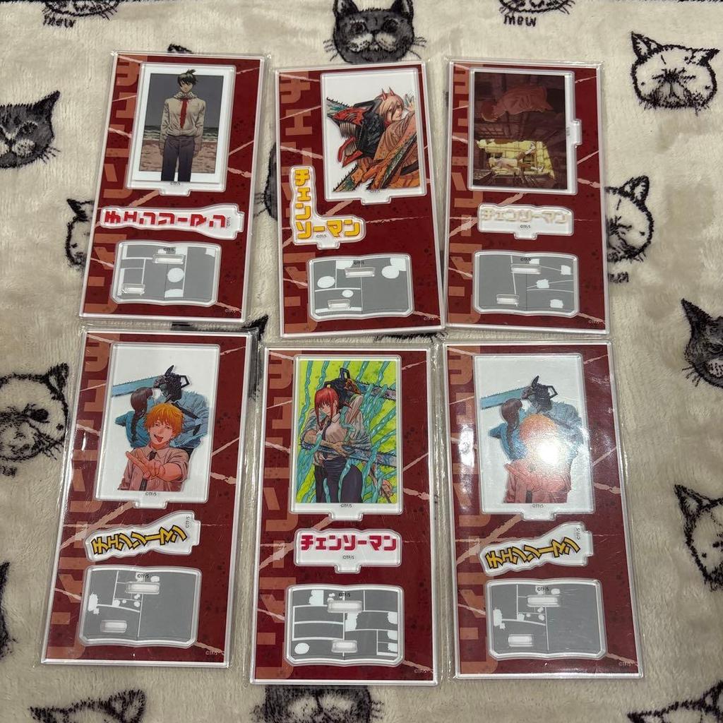 Used Lawson Chainsaw Man acrylic stand 6 sheets colored paper mini notebook