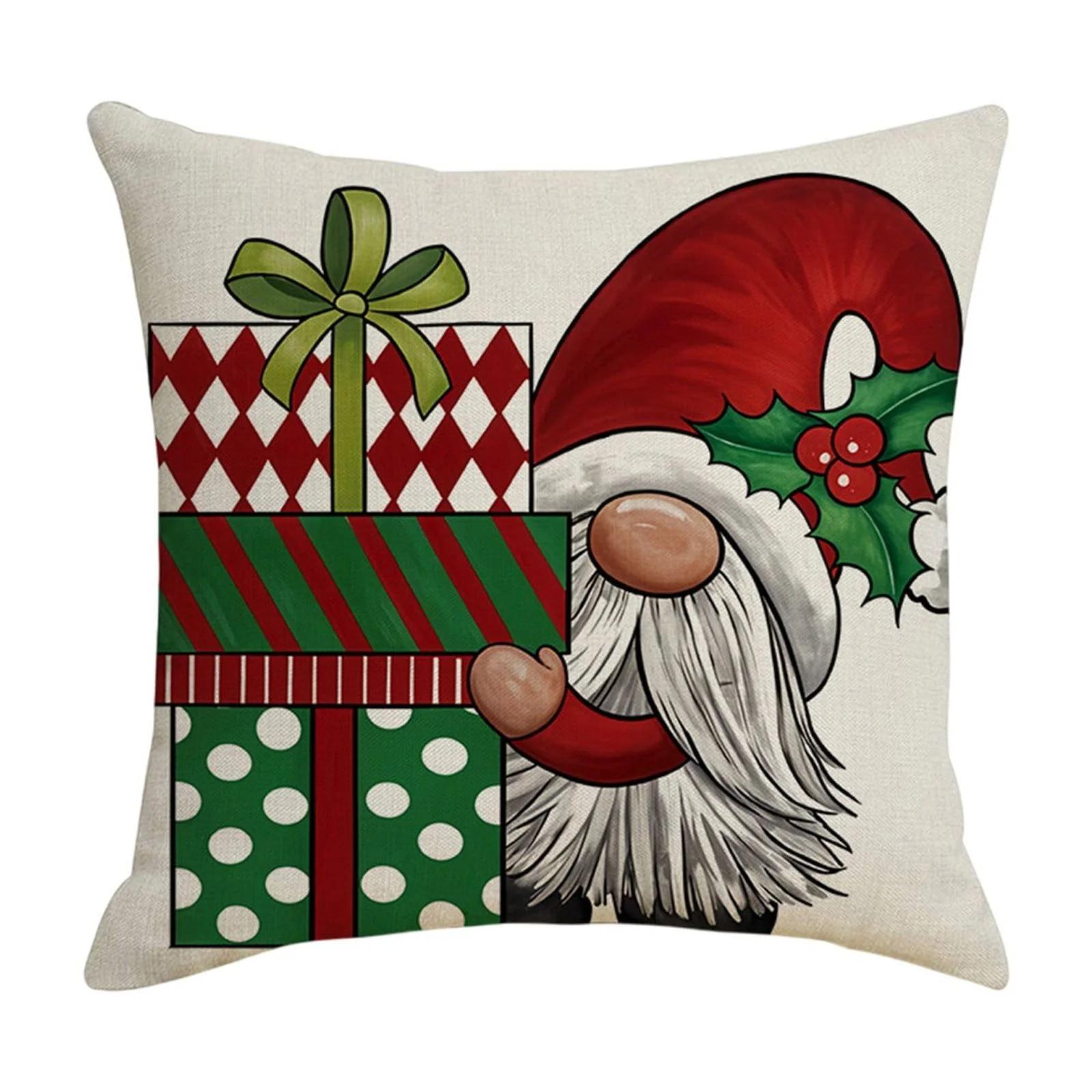 

Christmas Pillows Christmas Cushion Covers Christmas Decorations Snowman Wreath Claus Tree Merry Christmas Winter Holiday Decor Throw Pillow One Size