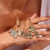 18K Gold-Plated Stainless Steel Tarot Card Necklace - European & American Retro Style