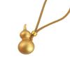 Gold-Plated Gourd Pendant Necklace: Ancient Style, Lucky Prosperity, Woven Rope Chain