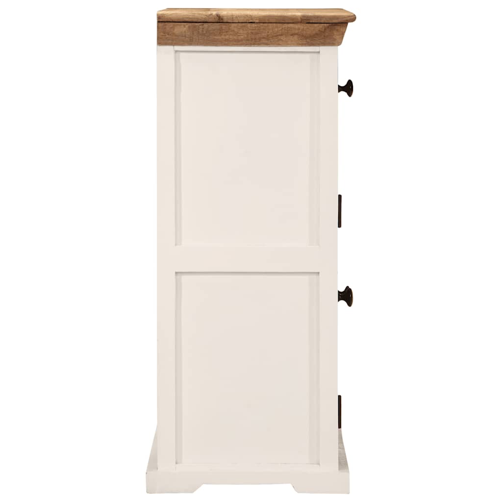 Sideboard White and Brown 55x30x73 cm Solid Wood Mango