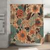 Modern Floral Shower Curtain Rustic Bathroom Decor Neutral Color Palette For Home