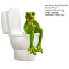 Cartoon Frog Figurine Kissing Meditation Toilet Frog Statue Resin Animal Sculpture Indoor Outdoor Garden Desktop Decoration Ornament