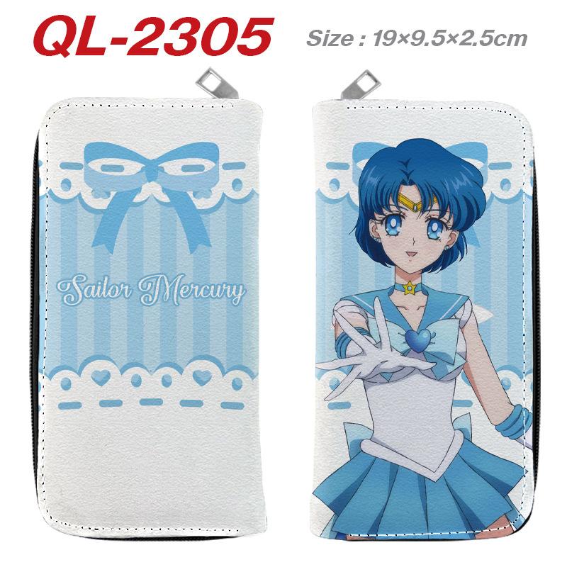 Sailor Moon Long Zip Wallet PU Leather Full Color Anime Print Luna Tsukino Usagi Clutch Purse Card Holder for Women